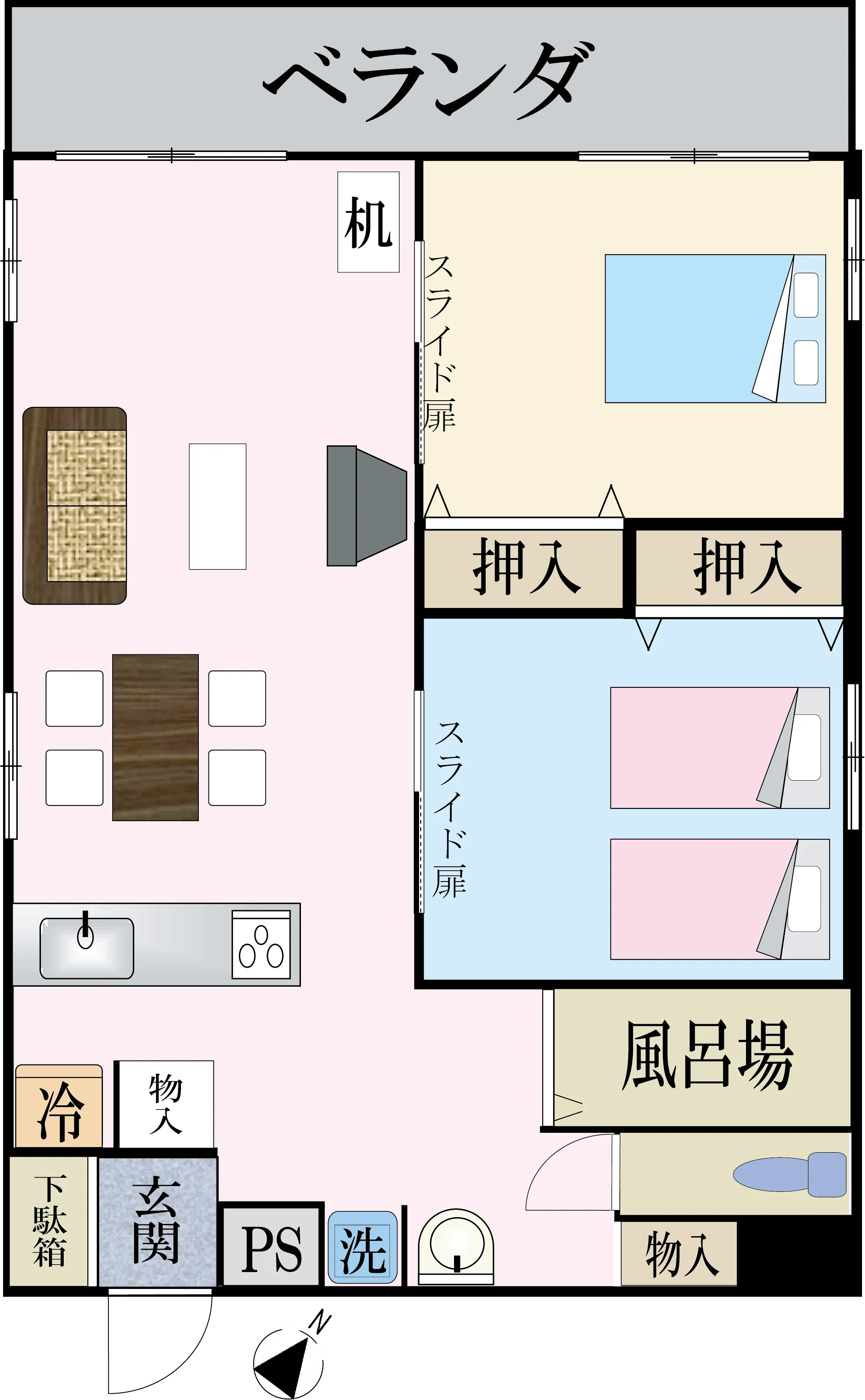2LDK 間取りDX-Ⅱ